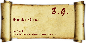 Bunda Gina névjegykártya